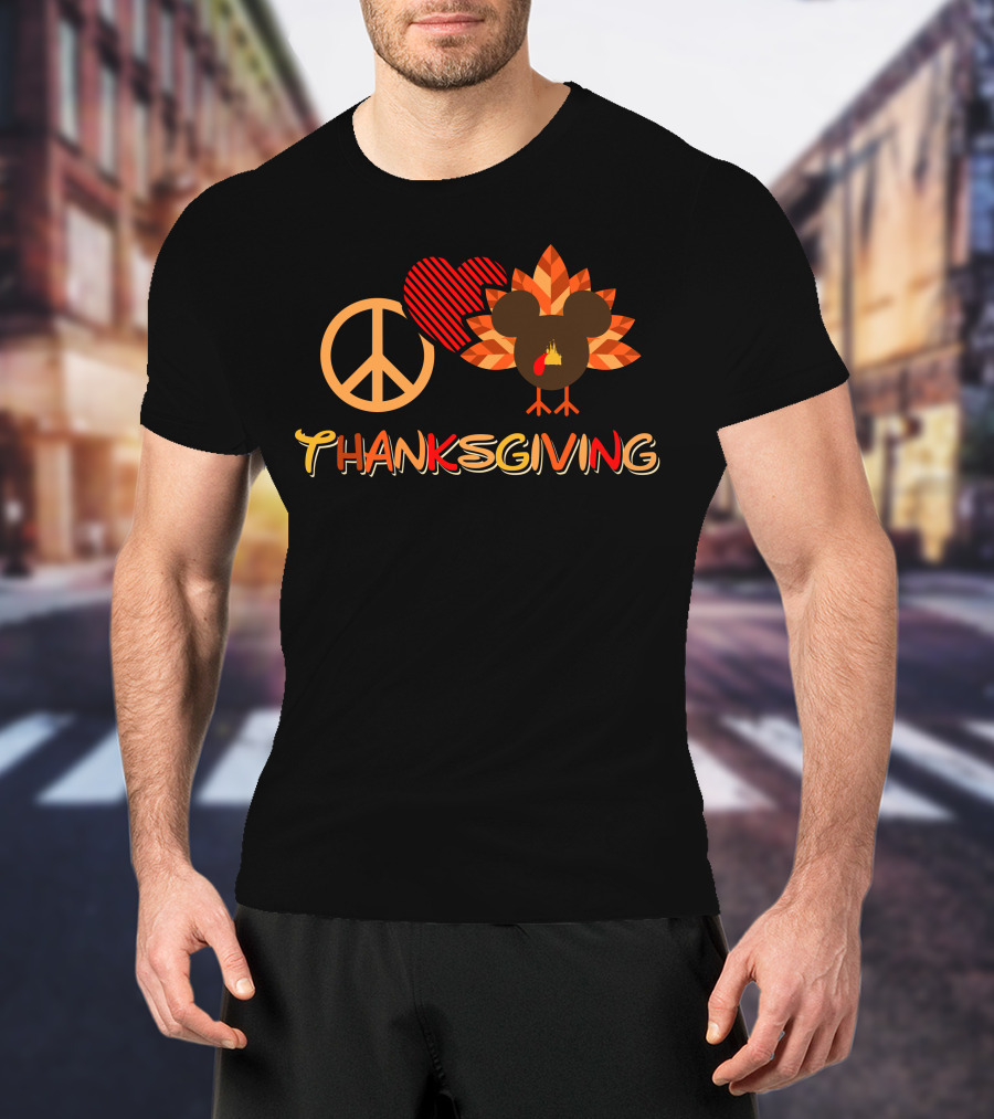 Thanksgiving Peace Love Turkey 28 T-Shirt