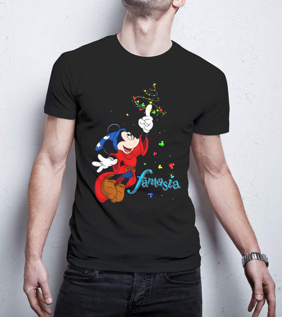 Fantasia Merry Christmas 110 Disney Mickey Mouse Sorcerer Iconic Classic T-Shirt