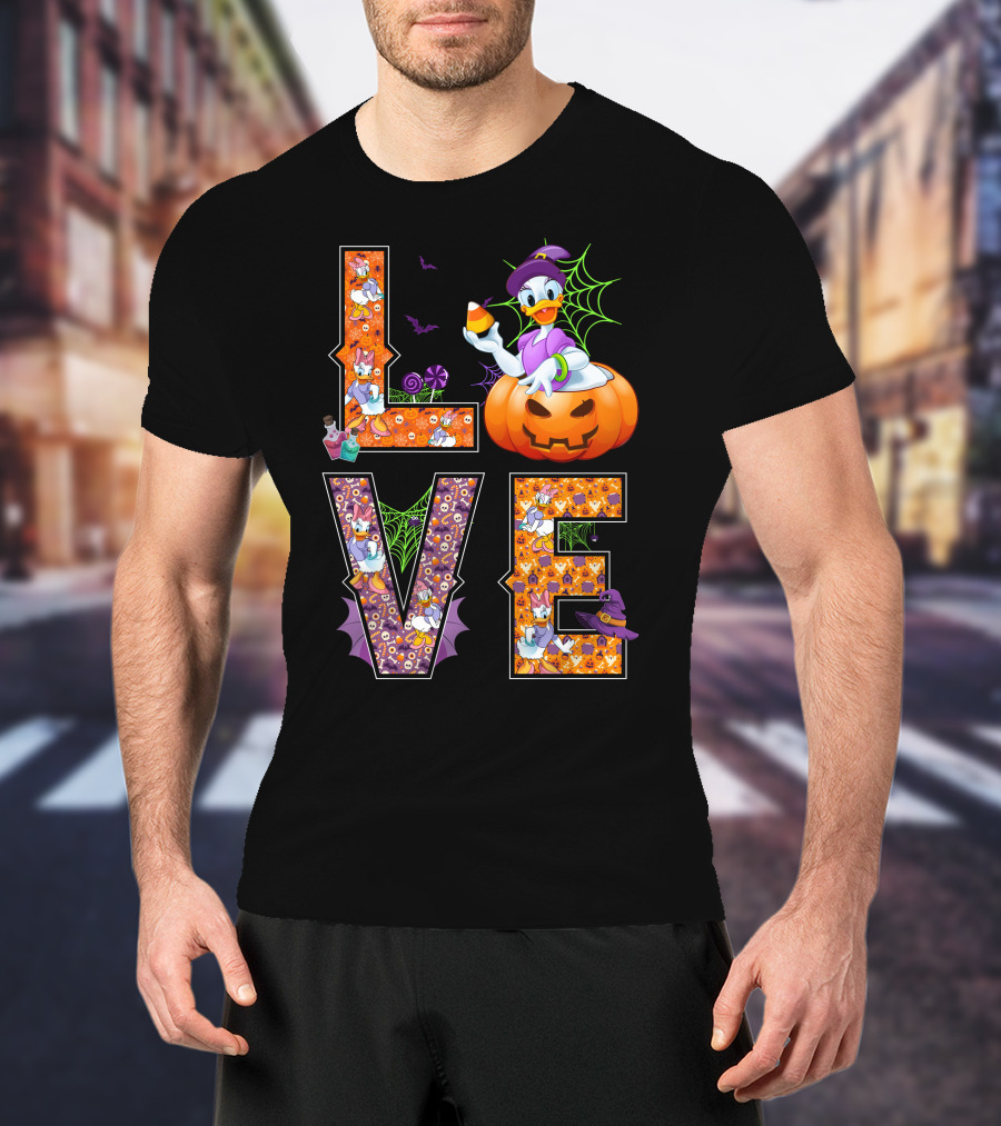 Love Daisy Duck Halloween Pumpkin Candy Corn Disney T-Shirt