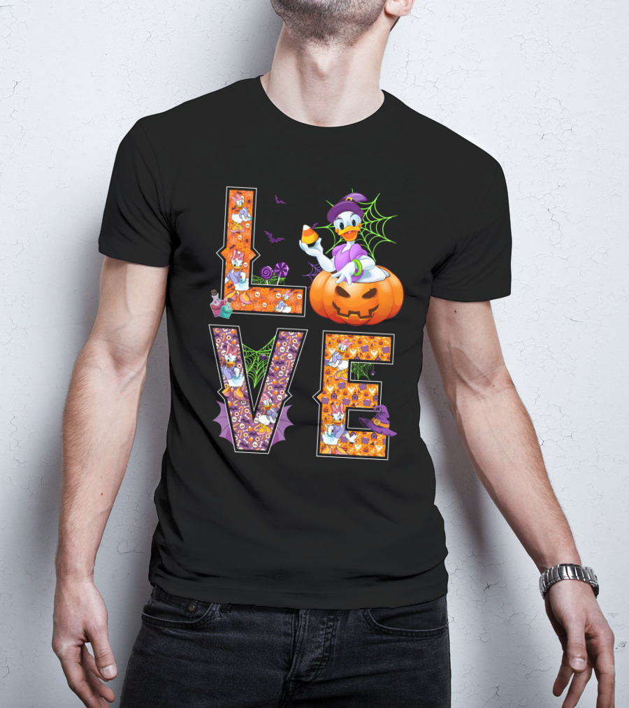 Love Daisy Duck Halloween Pumpkin Candy Corn Disney T-Shirt