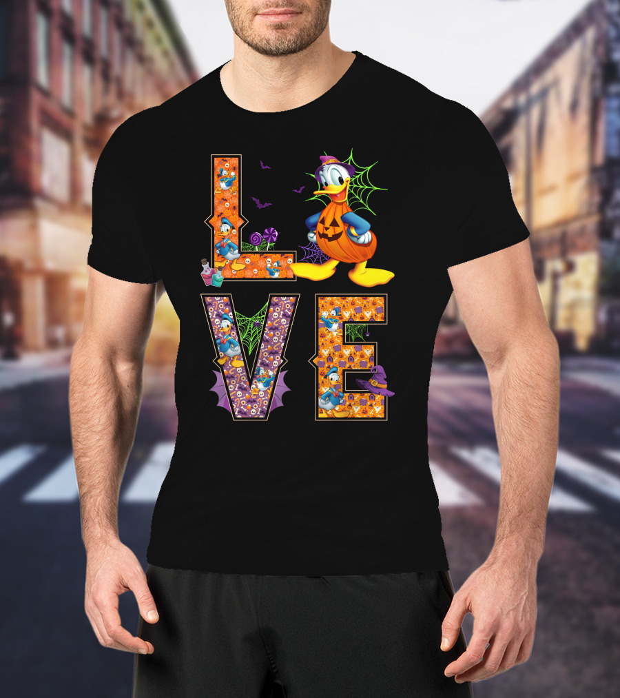 Donald Love Halloween Pumpkin Theme T-Shirt