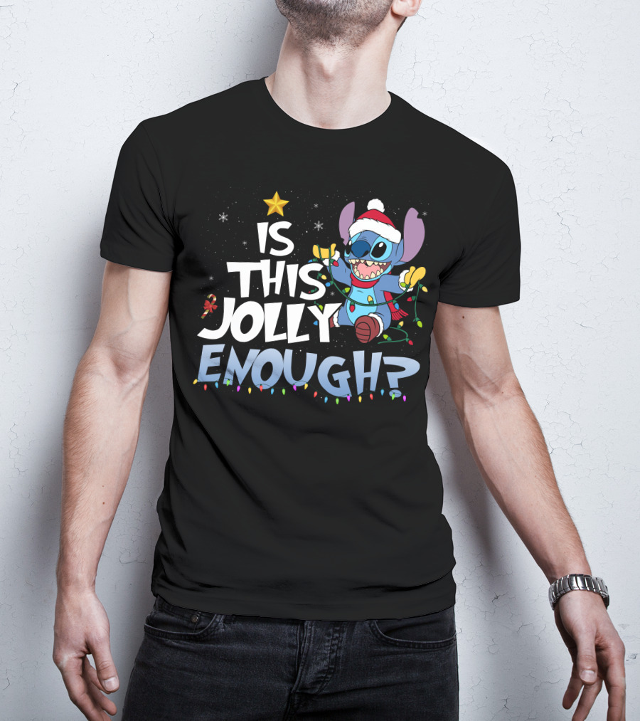 Is This Jolly Enough Stitch Christmas T-Shirt