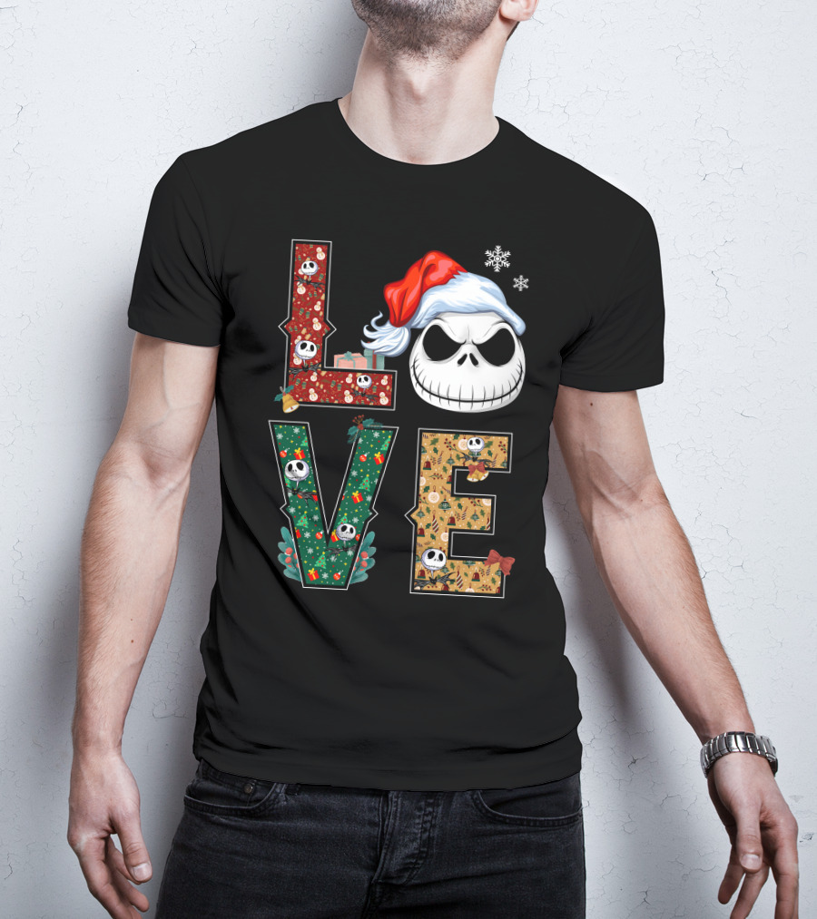 Love Jack Skellington Christmas Theme T-Shirt
