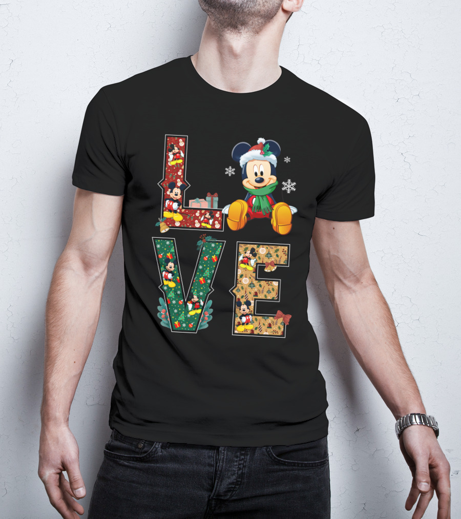 Mickey Mouse Christmas Love Holiday Festive Season T-Shirt