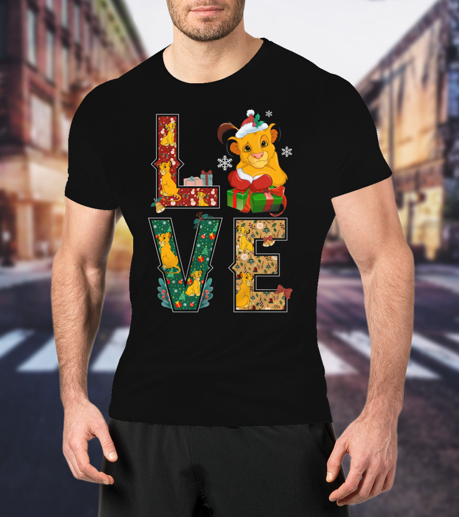 Love Christmas Simba Holiday Gifts And Decorations T-Shirt