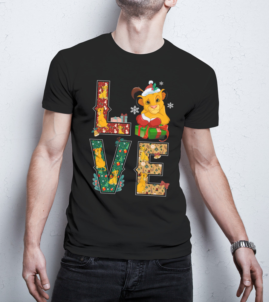 Love Christmas Simba Holiday Gifts And Decorations T-Shirt