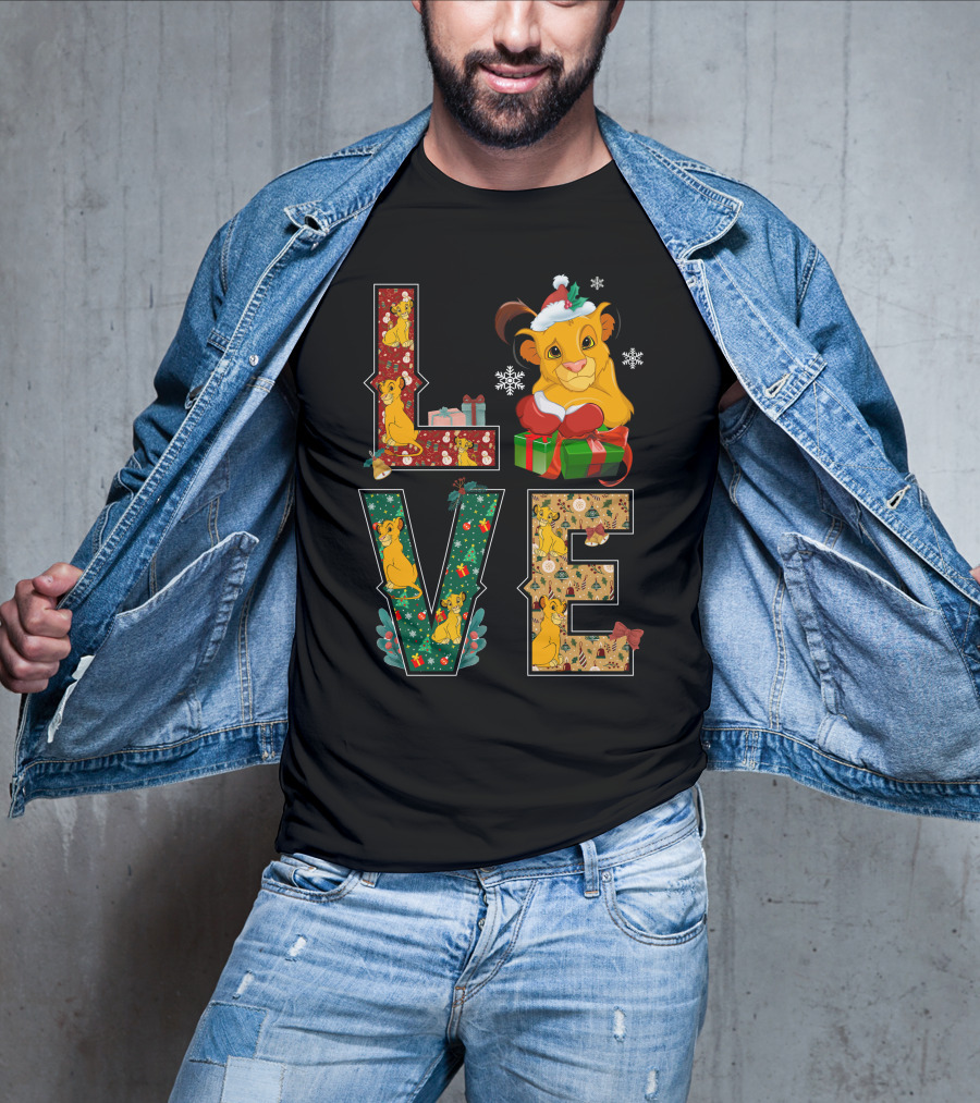 Love Christmas Simba Holiday Gifts And Decorations T-Shirt