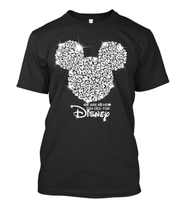 We Are Never Too Old For Disney Mickey Head Floral T-Shirt