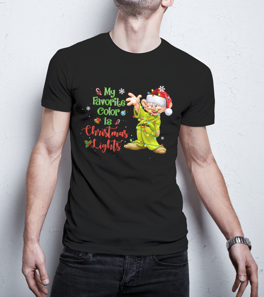My Favorite Color Is Christmas Lights Dopey T-Shirt