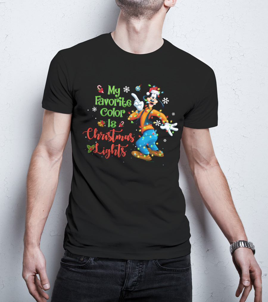 Goofy My Favorite Color Is Christmas Lights T-Shirt