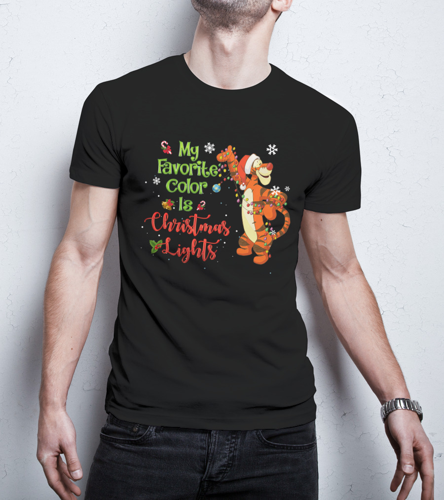 My Favorite Color Is Christmas Lights Tigger T-Shirt