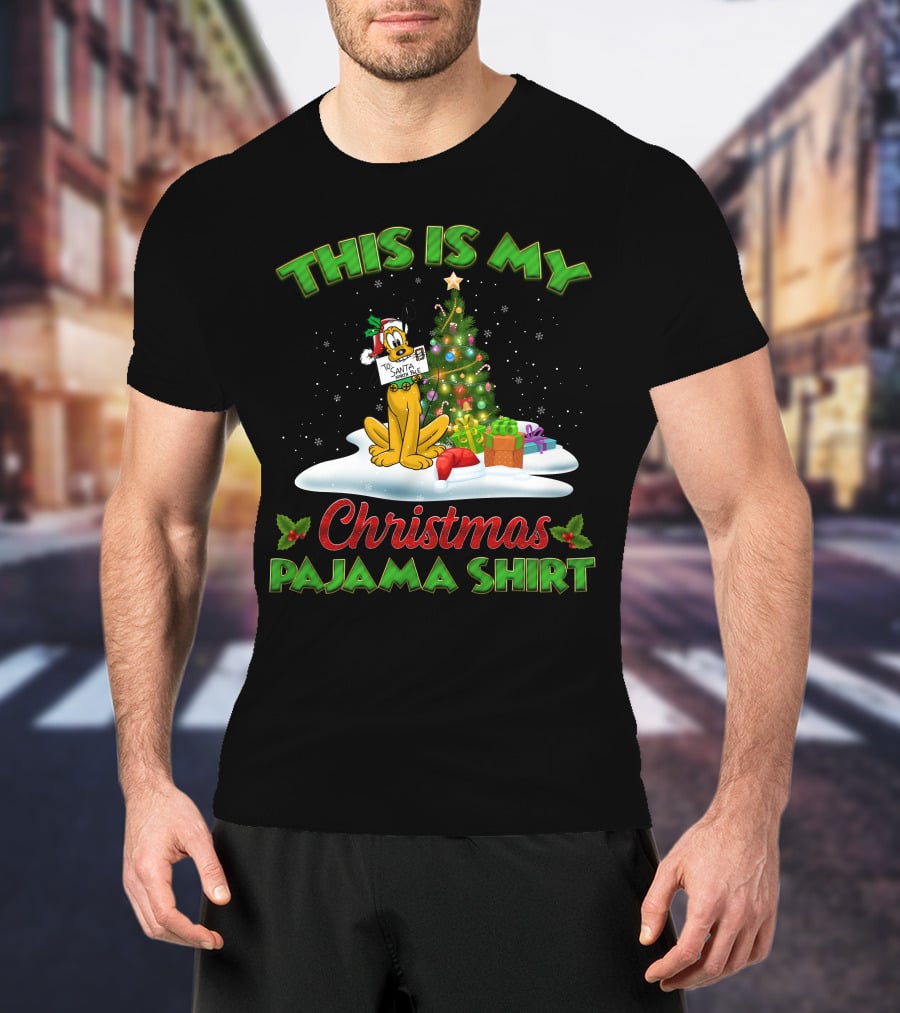 This Is My Christmas Pajama Shirt Pluto Santa T-Shirt