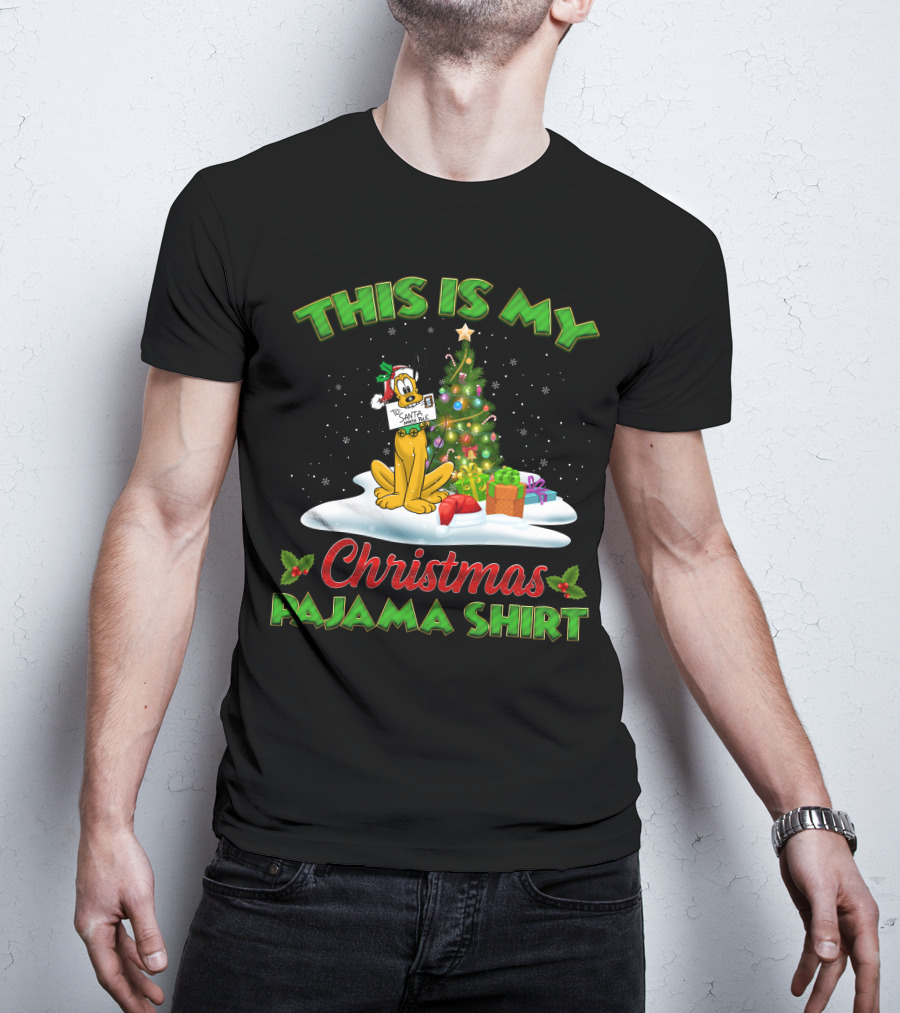 This Is My Christmas Pajama Shirt Pluto Santa T-Shirt