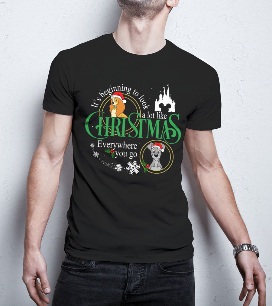 It's Beginning To Look A Lot Like Christmas Everywhere You Go Lady And The Tramp T-Shirt