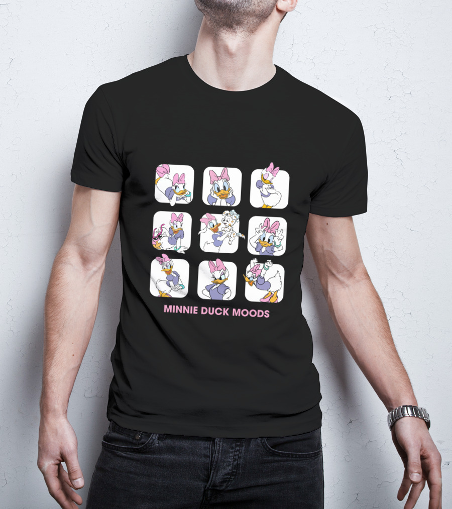 Minnie Duck Moods Daisy Cartoon Expressions T-Shirt