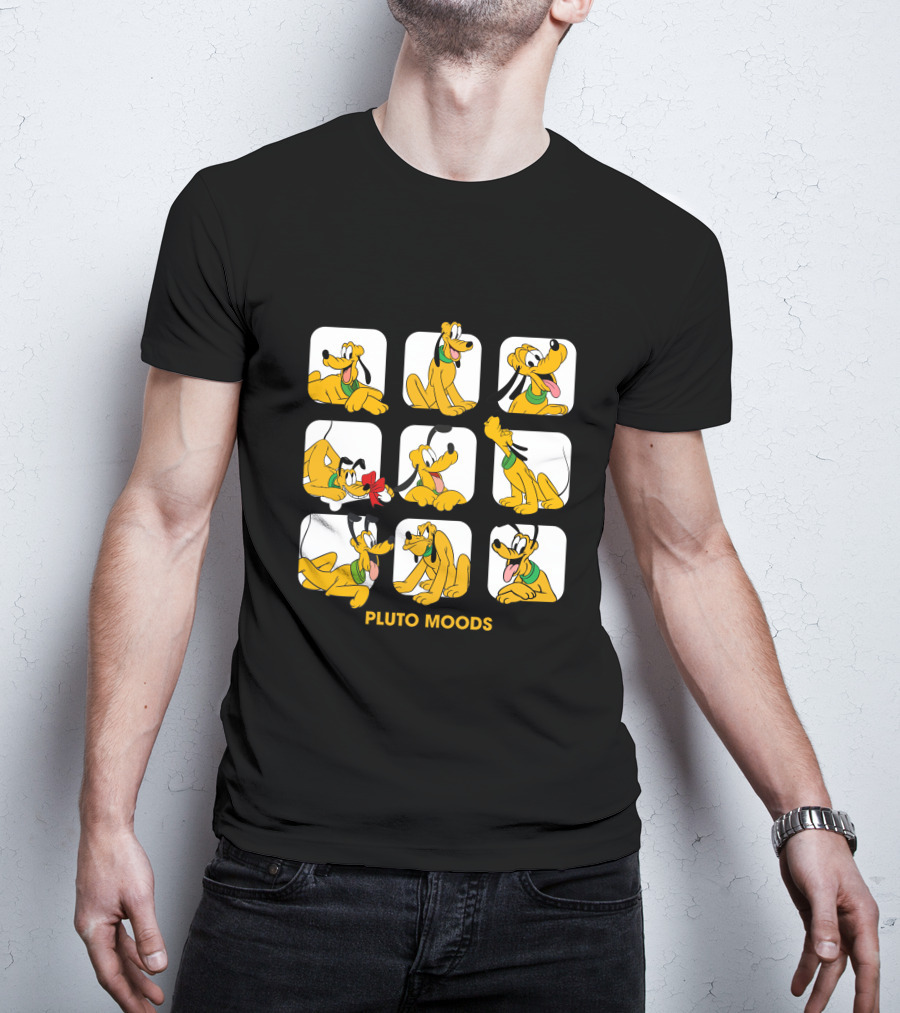 Pluto Moods Cartoon Character Expressions Collection T-Shirt