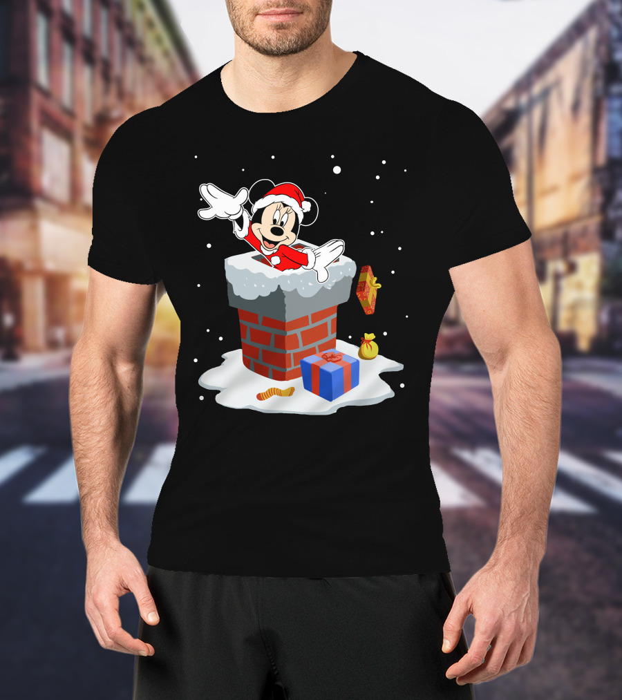 Minnie Santa Christmas Chimney Presents T-Shirt
