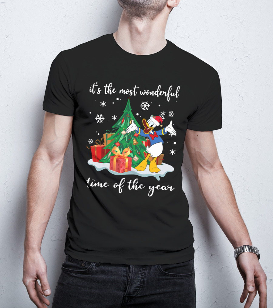 Donald It's The Most Wonderful Time Of The Year Christmas Tree And Gifts T-Shirt