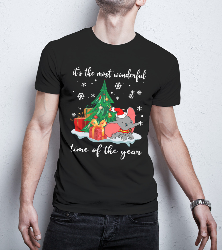 It's The Most Wonderful Time Of The Year Dumbo Christmas Tree Snowflakes T-Shirt
