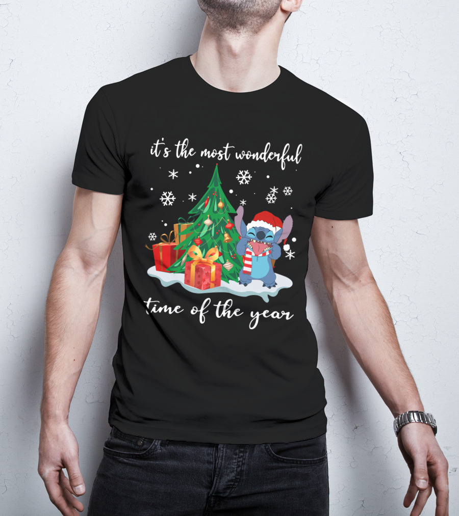 It's The Most Wonderful Time Of The Year Stitch Christmas Tree And Presents T-Shirt