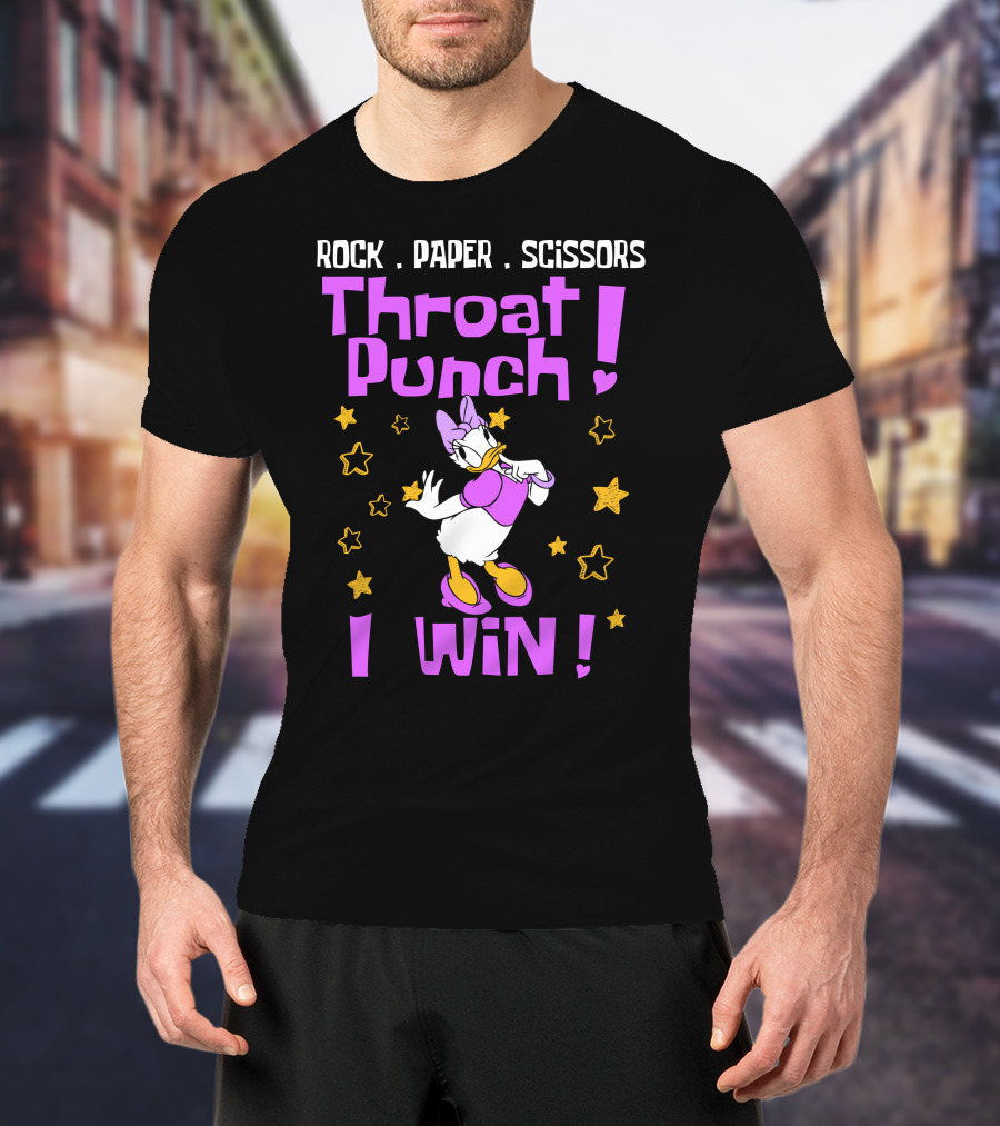Rock Paper Scissors Throat Punch I Win Daisy Duck Stars T-Shirt