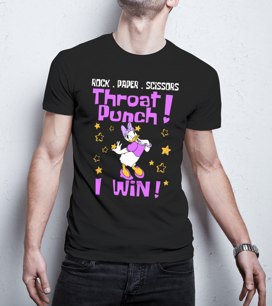 Rock Paper Scissors Throat Punch I Win Daisy Duck Stars T-Shirt