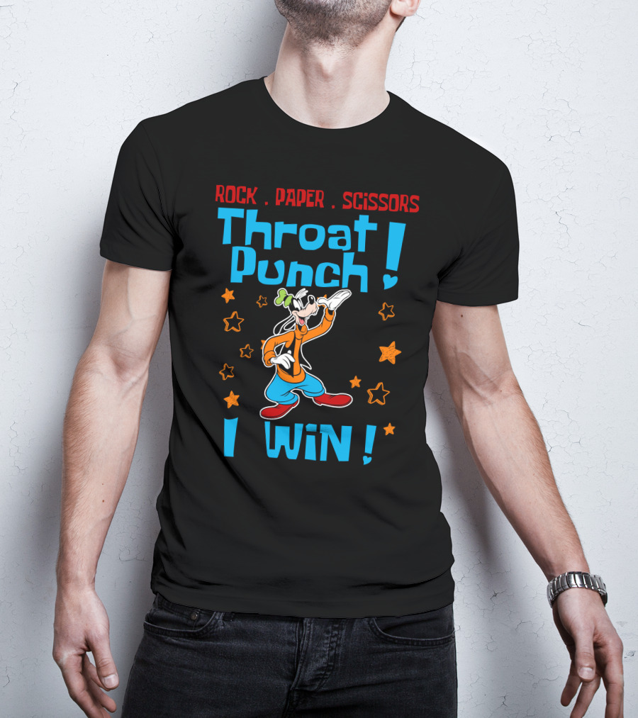 Rock Paper Scissors Throat Punch I Win Goofy T-Shirt