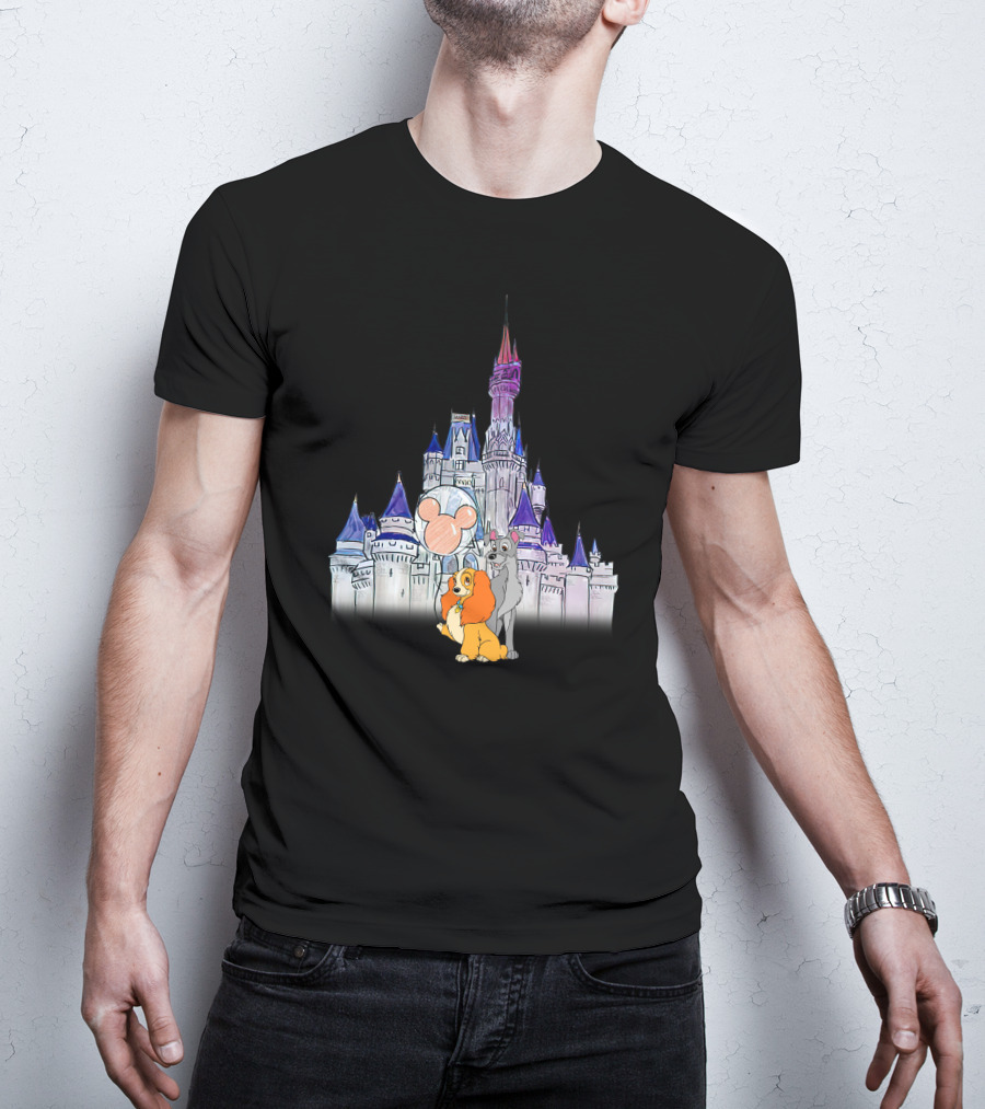 Lady And The Tramp Disney Castle Magic Balloon T-Shirt