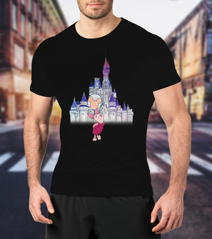 Disney Castle Piglet With Mickey Balloon T-Shirt