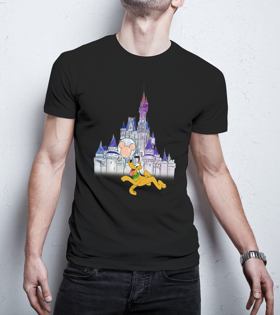 Pluto Disney Castle Mickey Balloon T-Shirt