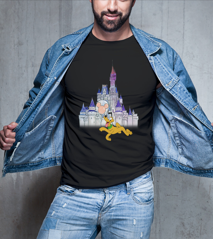 Pluto Disney Castle Mickey Balloon T-Shirt