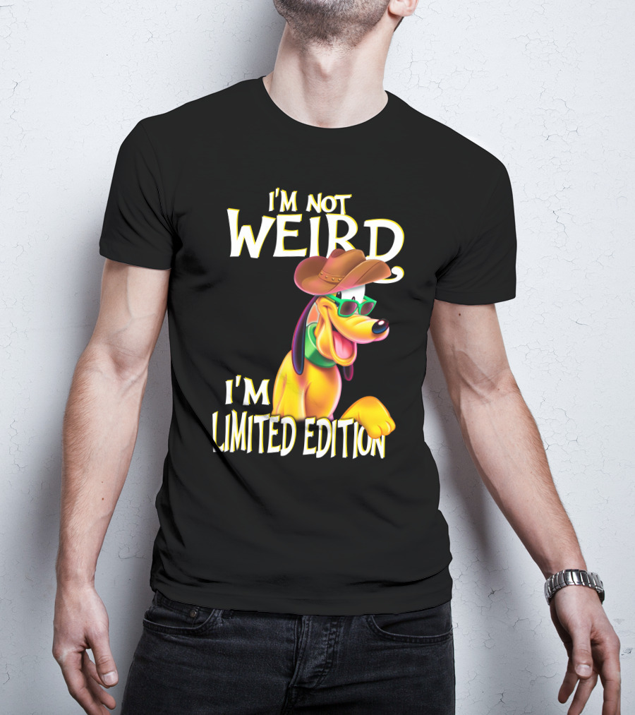 I'm Not Weird I'm Pluto Wearing Cowboy Hat And Sunglasses T-Shirt