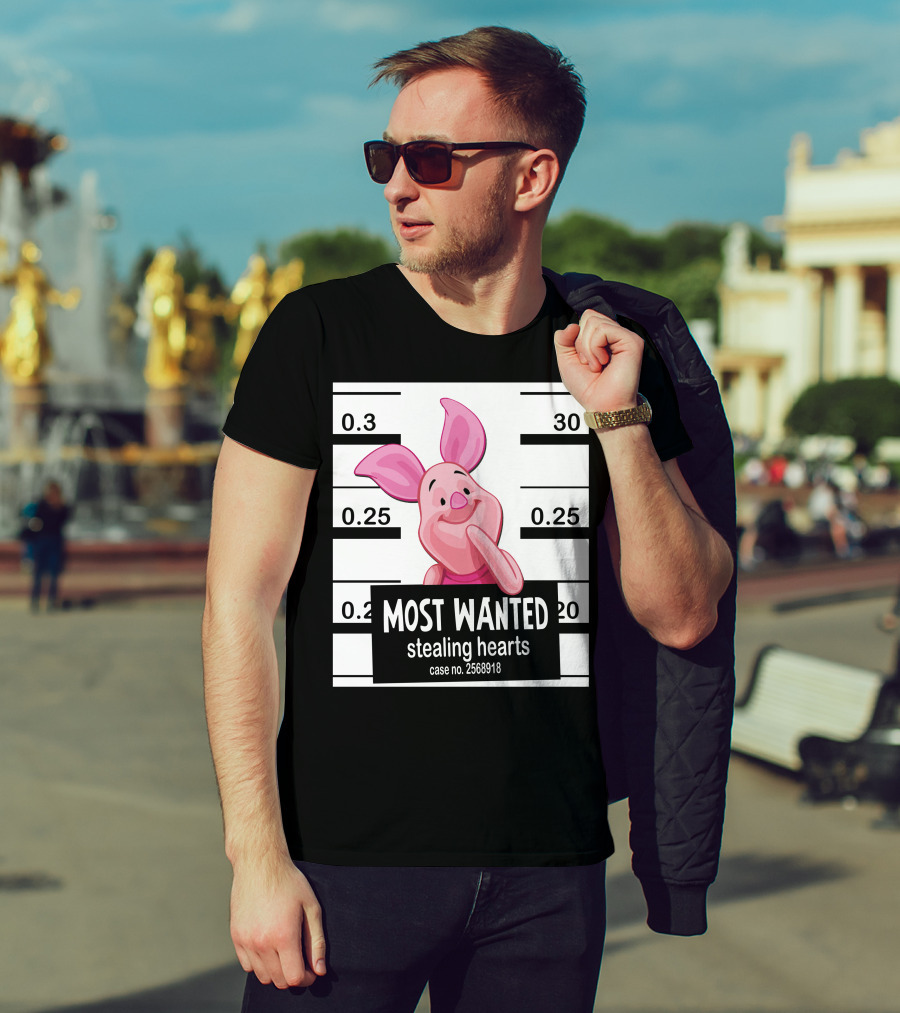 Most Wanted Piglet Stealing Hearts Mugshot Case No. 2568918 T-Shirt
