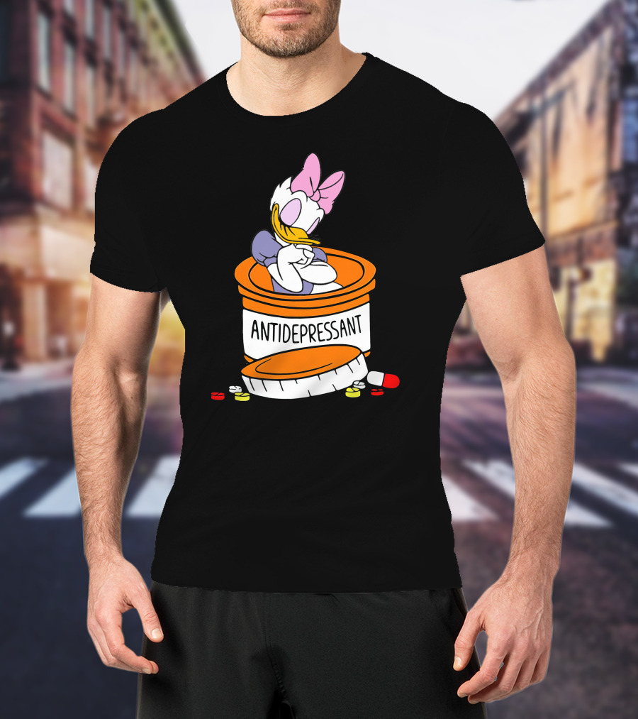 Daisy Antidepressant Bottle Cartoon T-Shirt