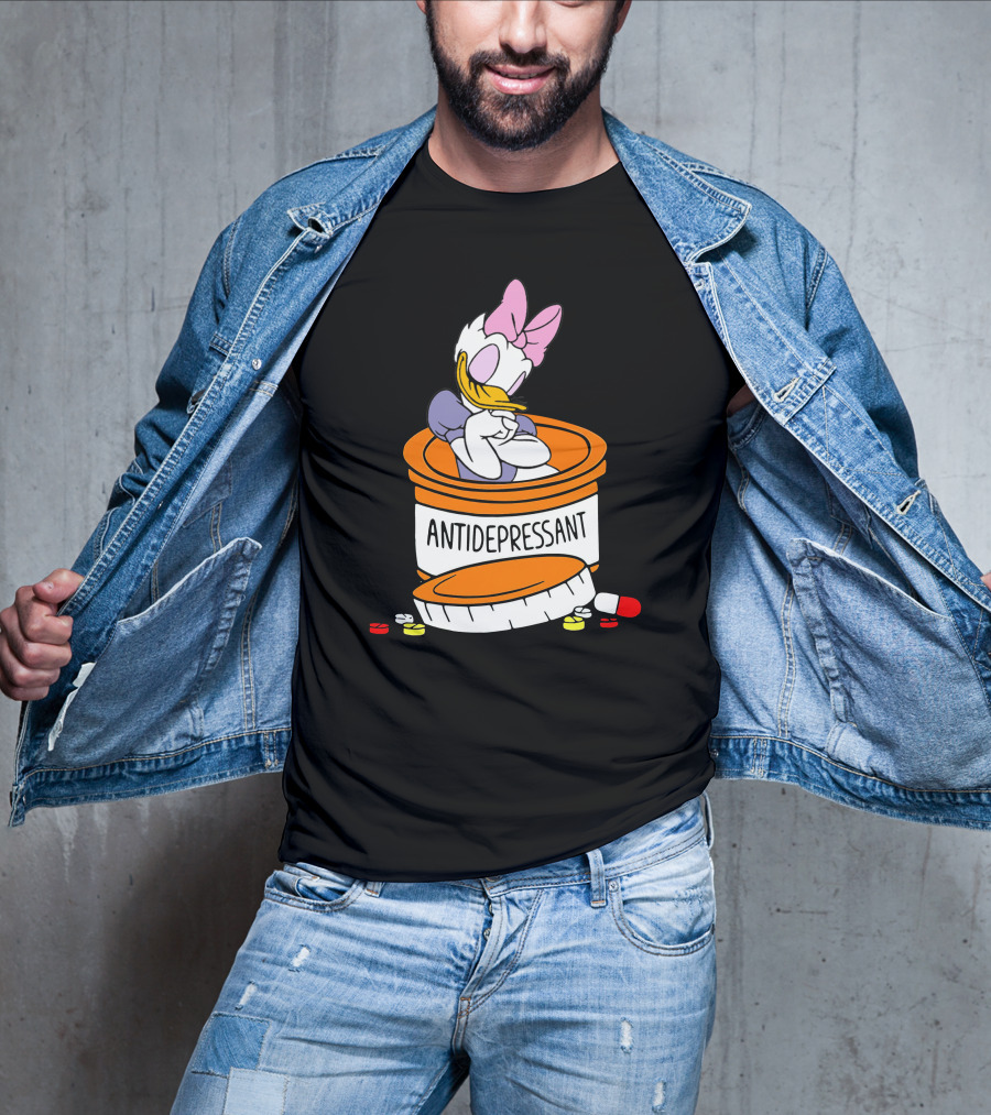 Daisy Antidepressant Bottle Cartoon T-Shirt