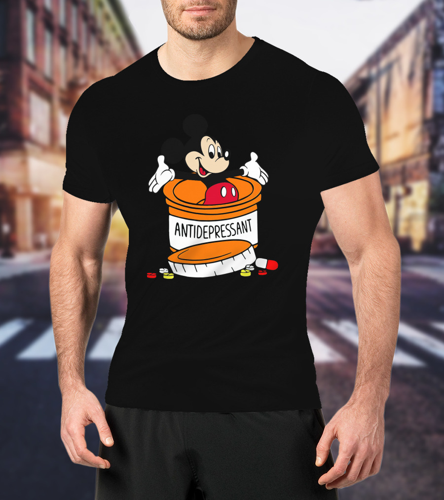 Mickey Antidepressant Pills Bottle T-Shirt