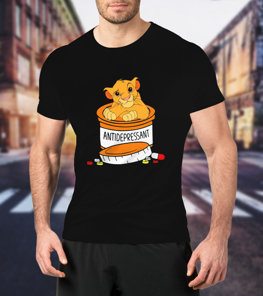 Simba Antidepressant Prescription Cartoon Pills T-Shirt