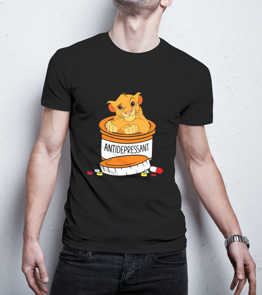 Simba Antidepressant Prescription Cartoon Pills T-Shirt
