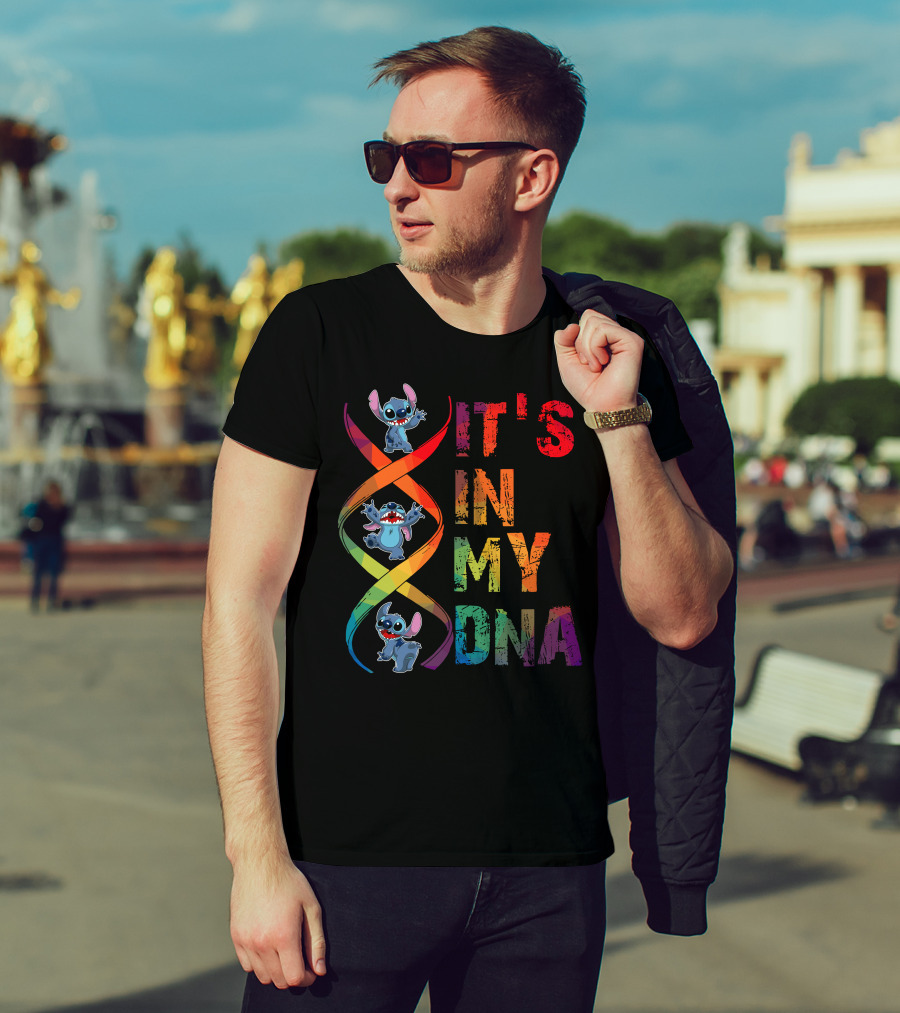 Stitch It's In My Dna Rainbow Dna Helix T-Shirt