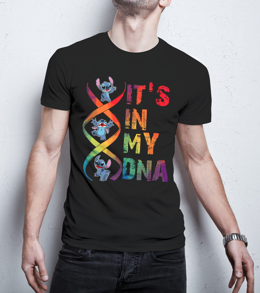 Stitch It's In My Dna Rainbow Dna Helix T-Shirt