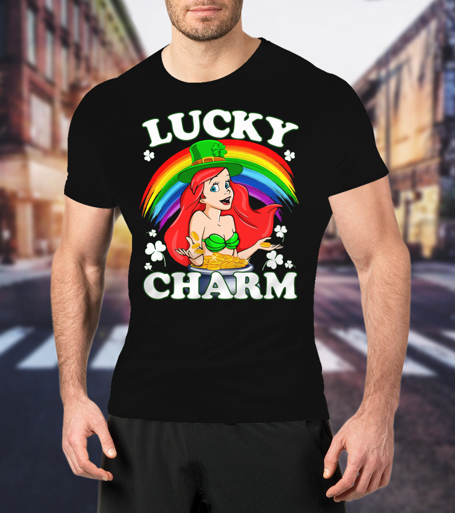 Lucky Charm Rainbow Ariel Pot Of Gold T-Shirt