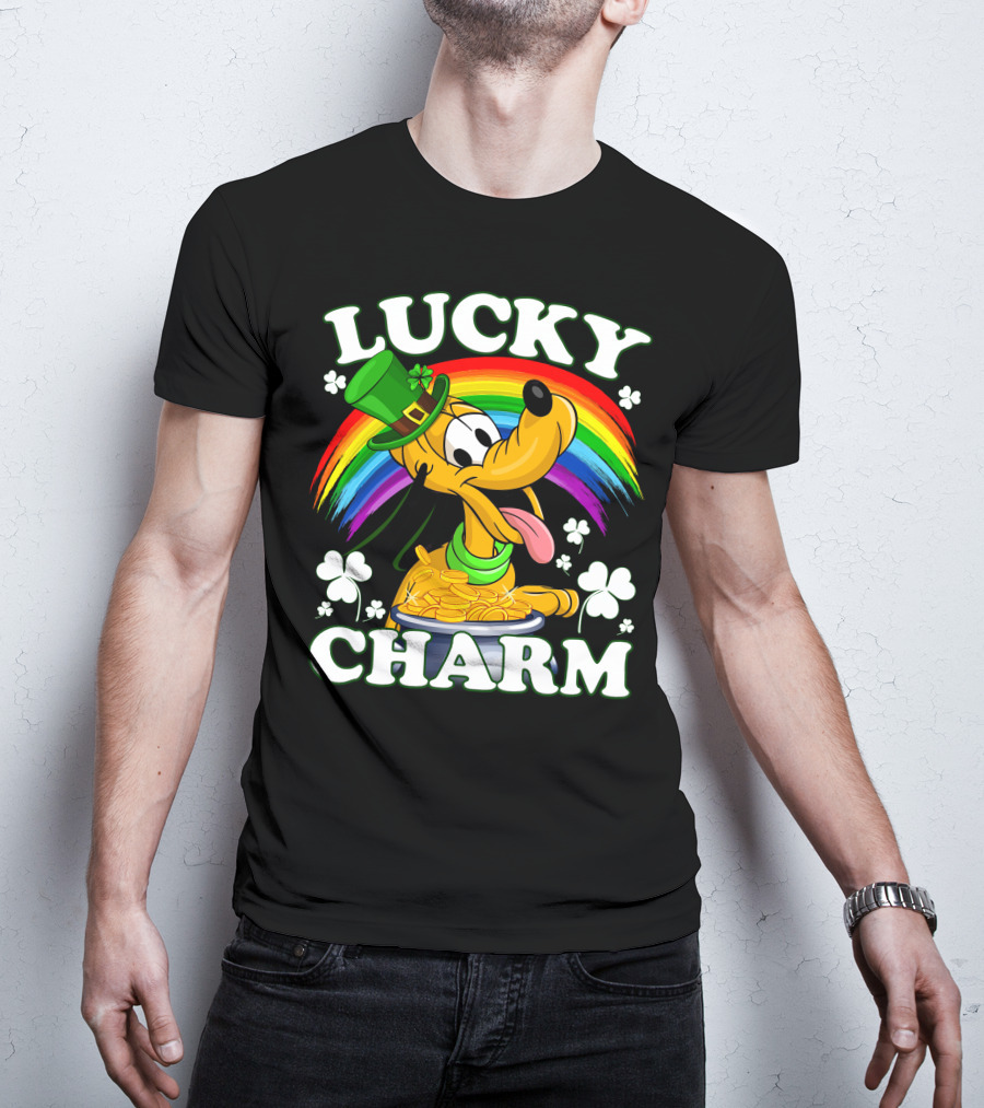 Pluto Lucky Charm Rainbow Coins Shamrock Hat T-Shirt
