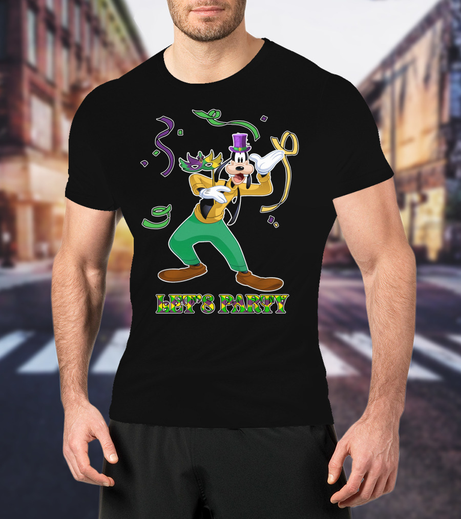 Goofy Let's Party Mardi Gras Celebration T-Shirt