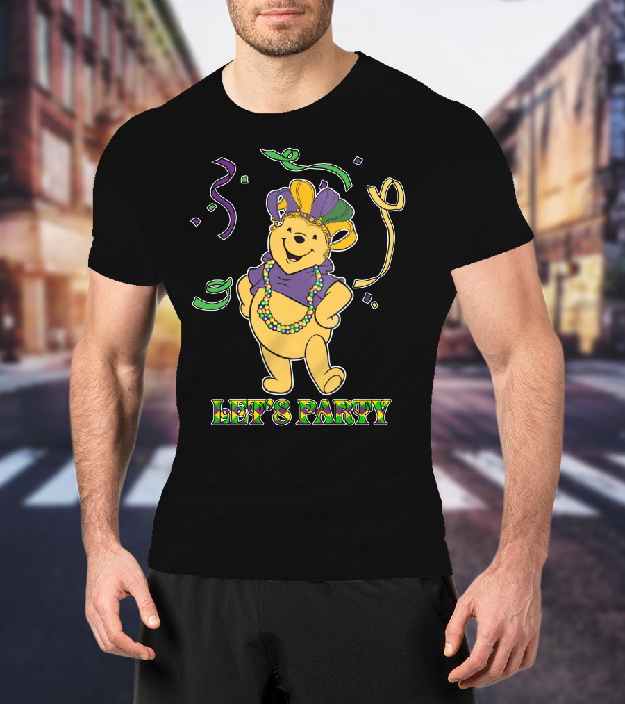 Pooh Let's Party Mardi Gras Celebration T-Shirt