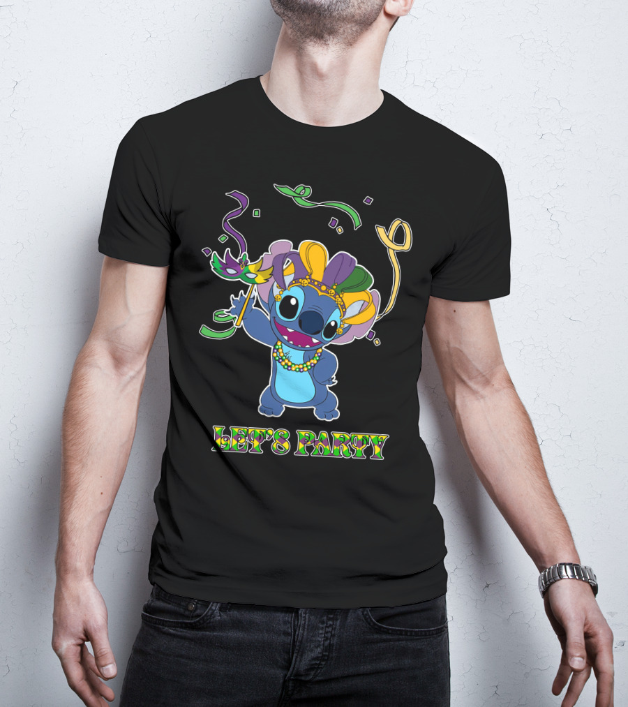 Stitch Let's Party Mardi Gras Celebration T-Shirt