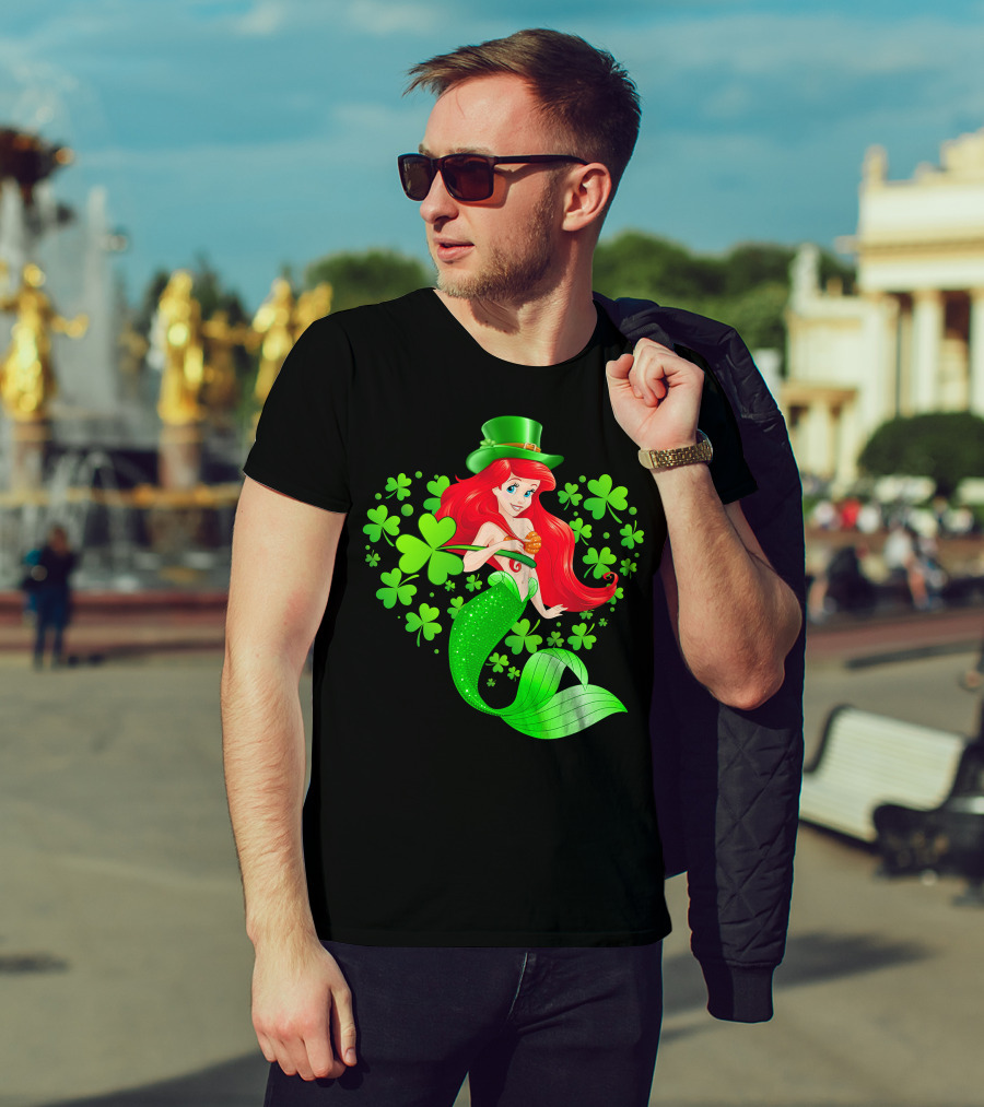 Ariel St. Patrick's Day Clover Mermaid T-Shirt