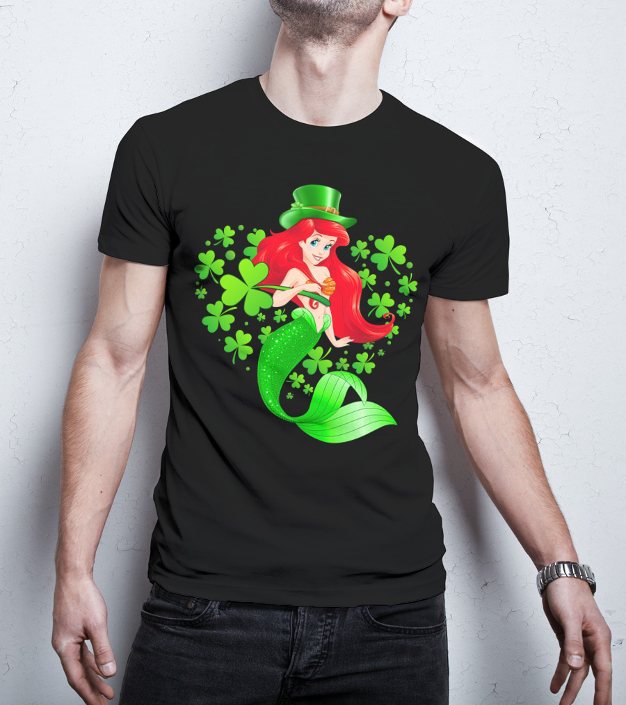 Ariel St. Patrick's Day Clover Mermaid T-Shirt