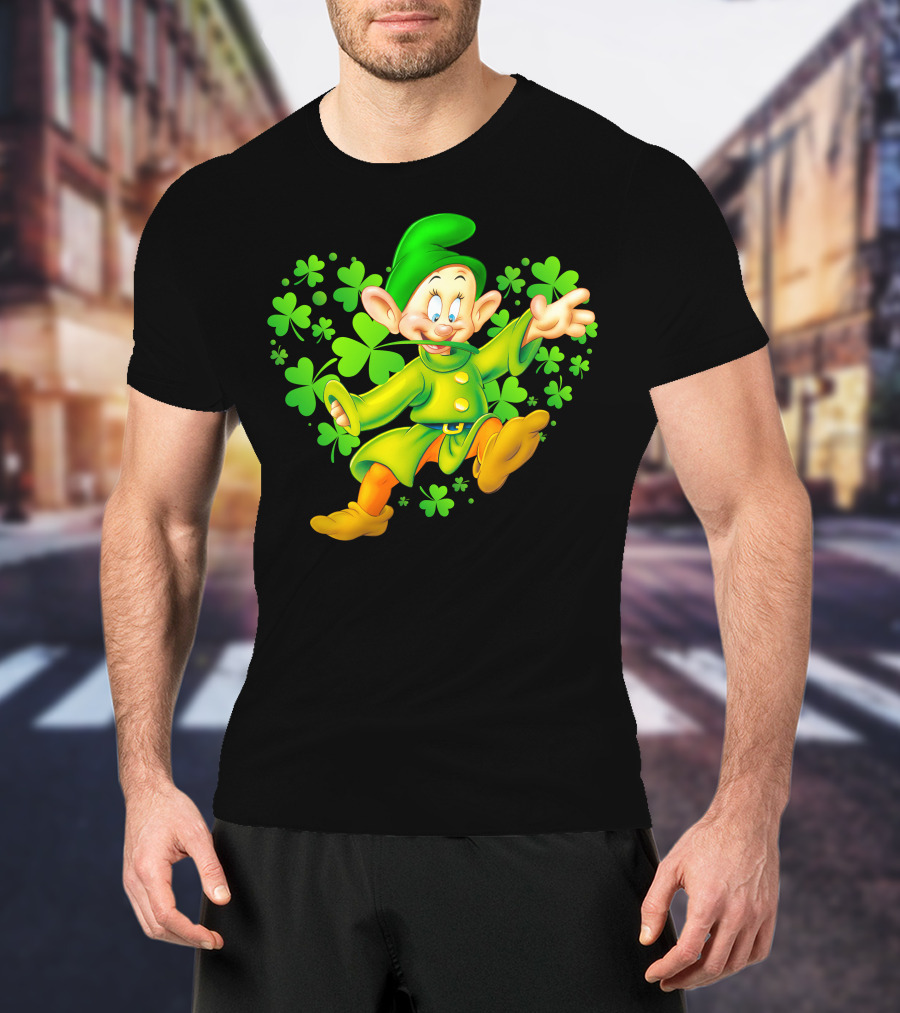 Dopey Green Clover Dance With Shamrocks T-Shirt