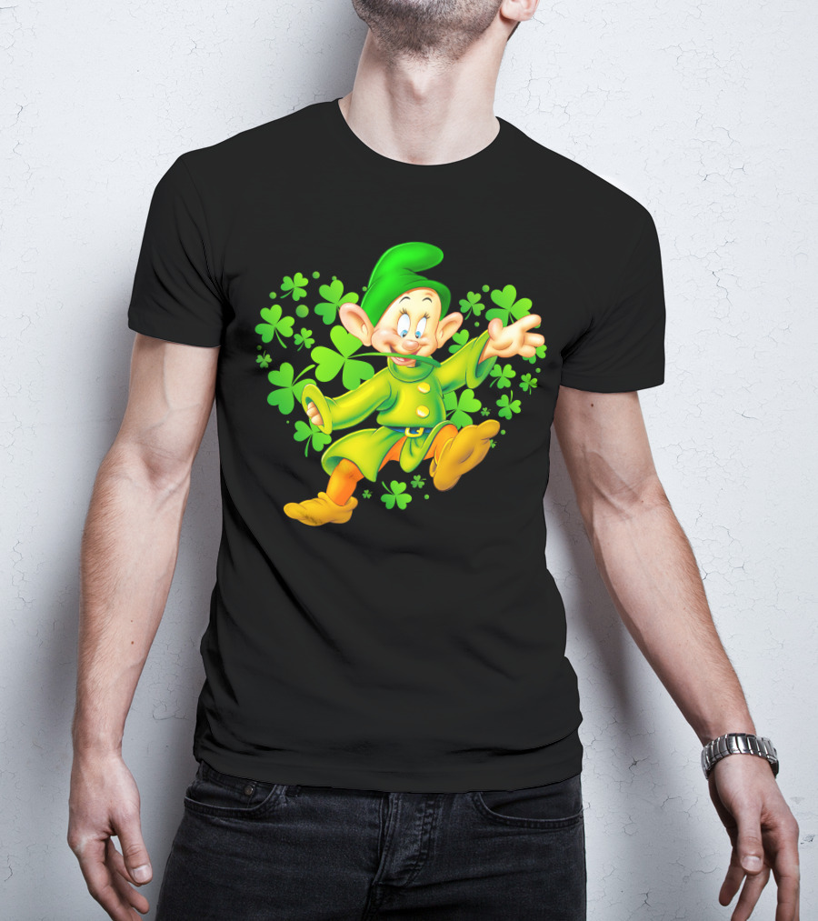 Dopey Green Clover Dance With Shamrocks T-Shirt