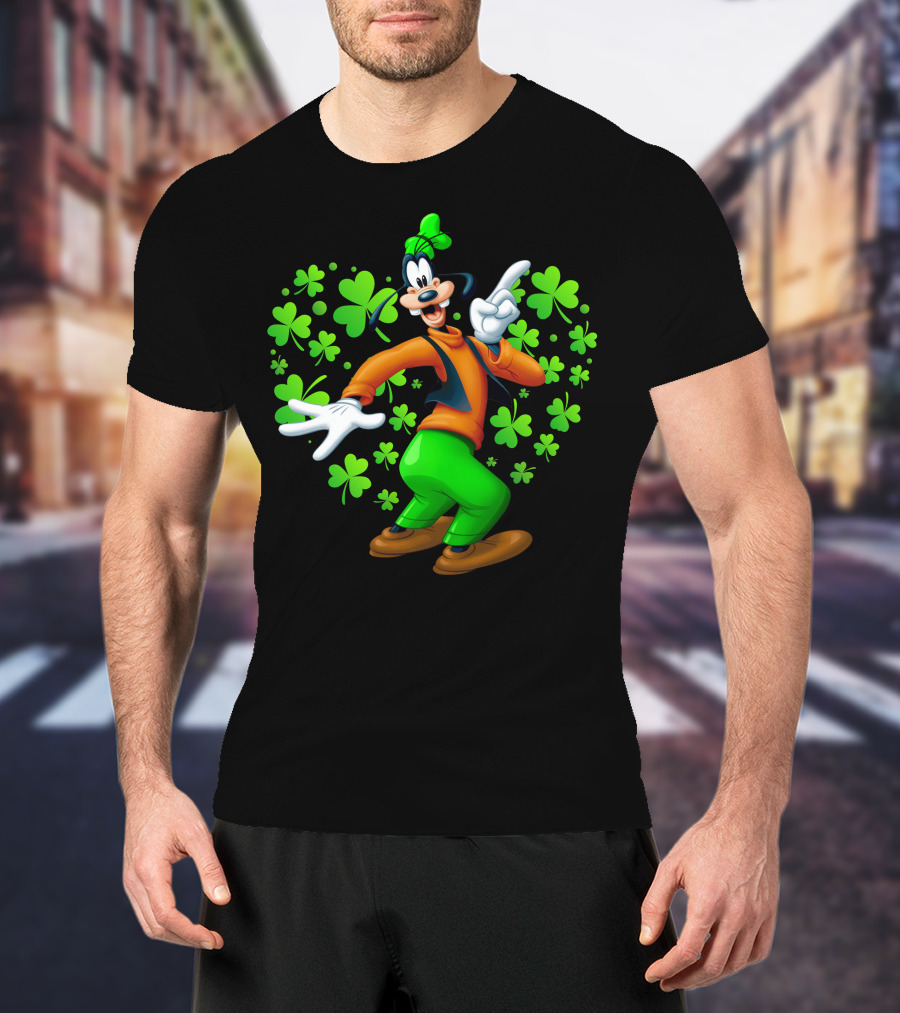 Goofy St. Patrick's Day Shamrock Celebration T-Shirt